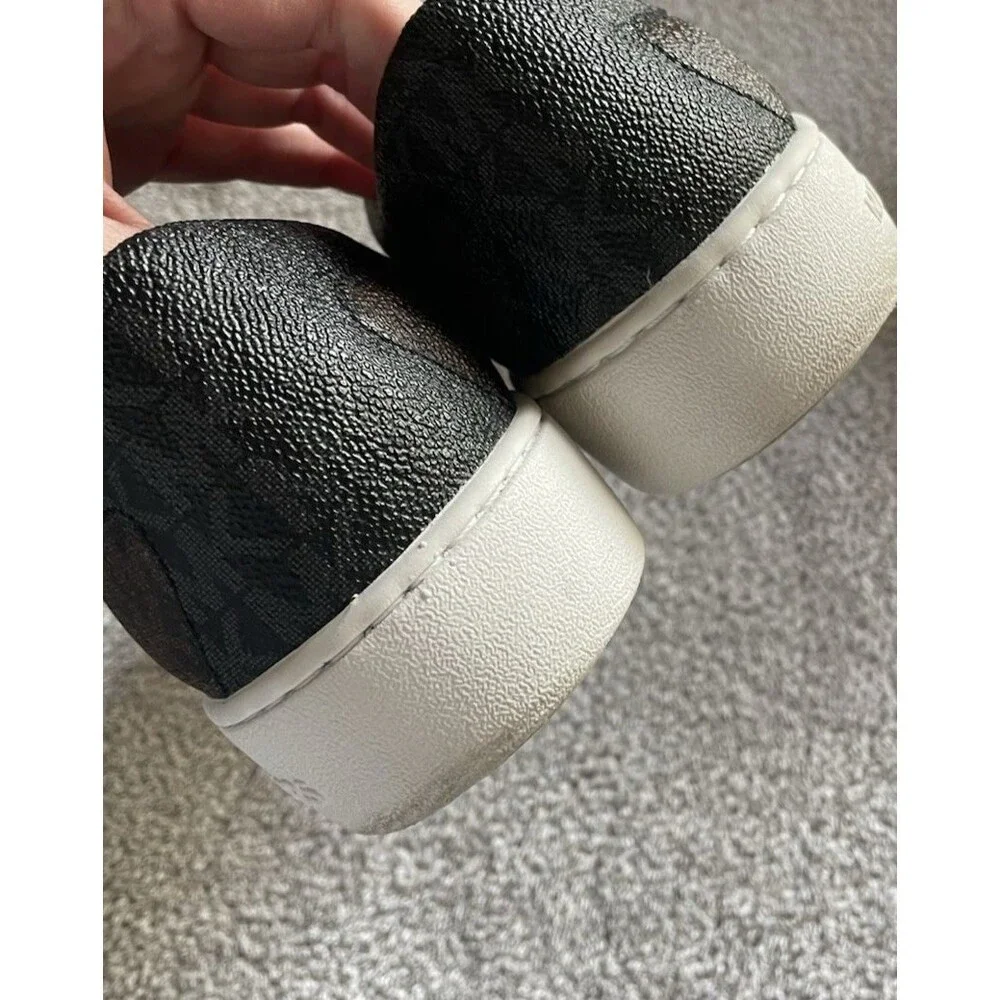 MICHAEL KORS Keaton Women's Logo Print Coated Canvas Lace Up Sneakers 8.5 - Picture 5 of 6